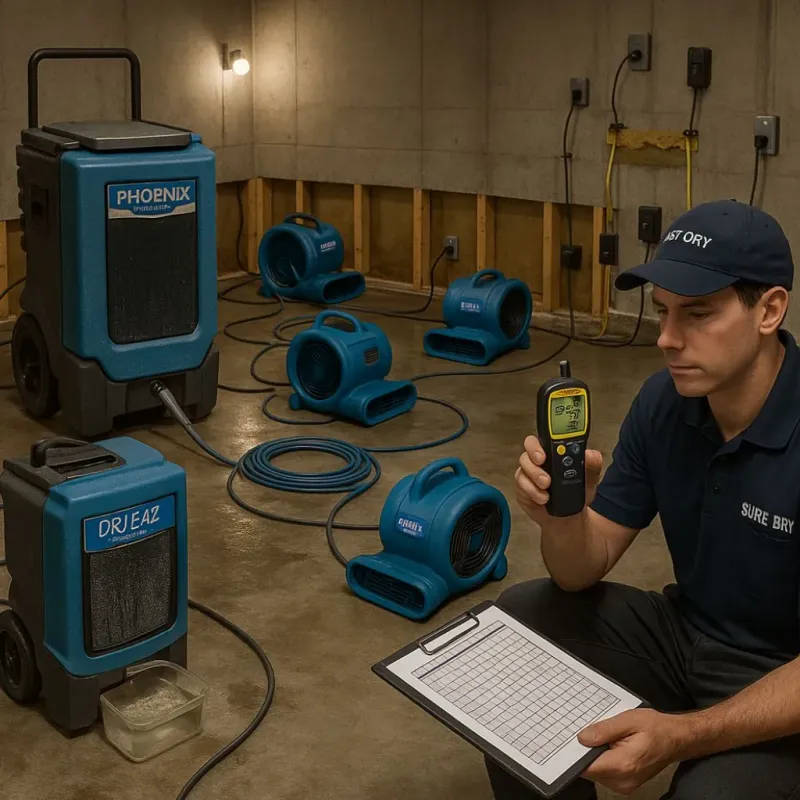 Structural Drying and Dehumidification process in South Sumter, SC